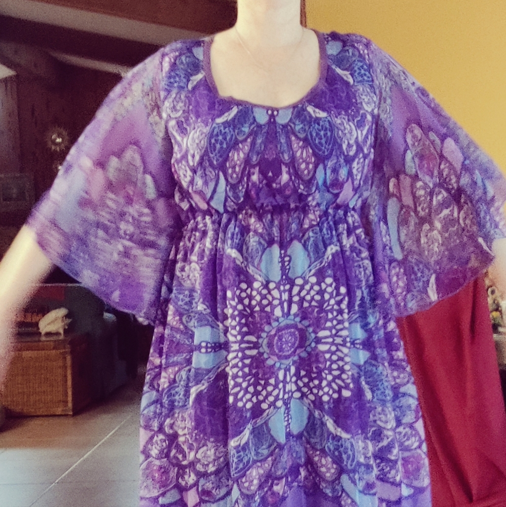 Helen Roper vibes Wing sleeve gauze dress